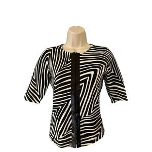 WHITE HOUSE BLACK MARKET Zebra Print Cardigan Size XS